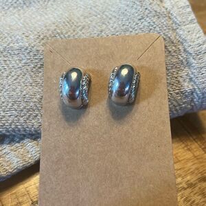 Kenneth jay lane silver tone earrings
